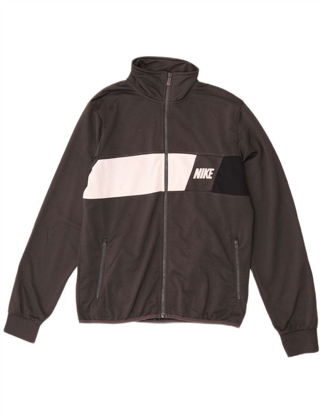 Męska kurtka dresowa Nike Graphic, średnioszara, z blokami kolorów