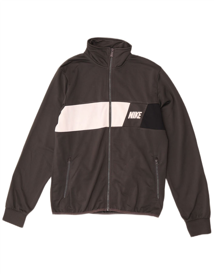 Męska kurtka dresowa Nike Graphic, średnioszara, z blokami kolorów