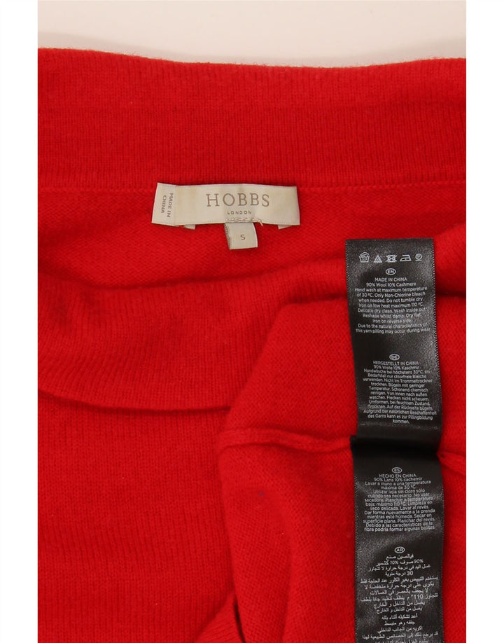 HOBBS Damski sweter z golfem UK 10 Small Red Wełna