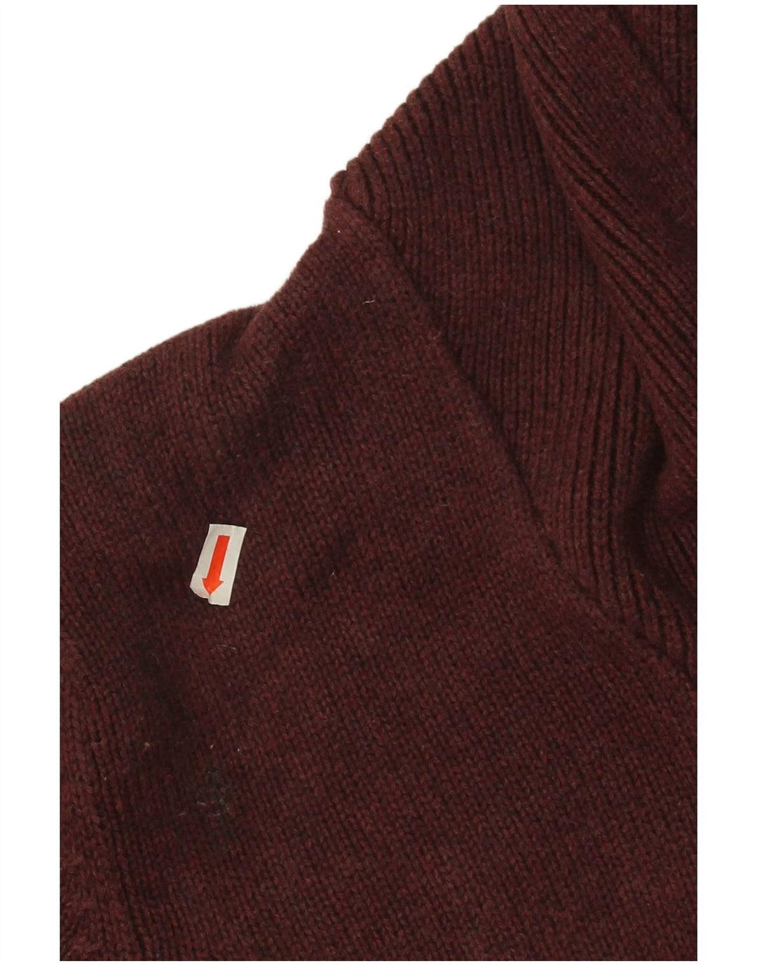 Męski sweter Marks & Spencer w kolorze niebieskim z szalowym dekoltem, w kolorze średniego burgunda