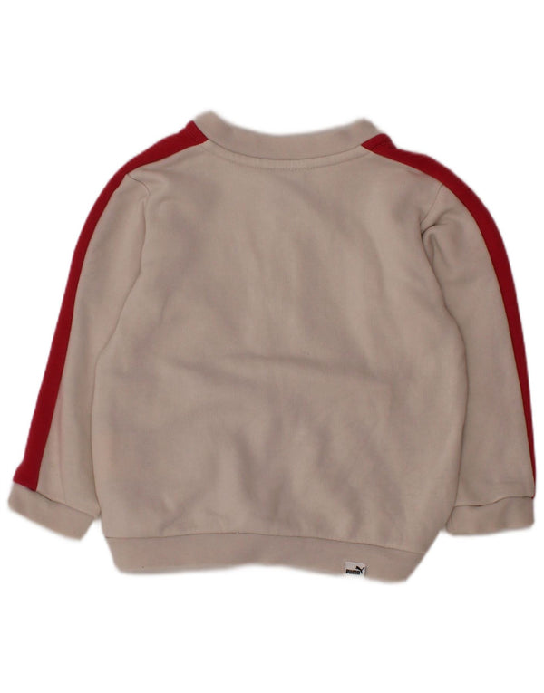 Kurtka PUMA dla dziewczynki z graficznym topem dresowym 9-12 miesięcy, biała, z blokami kolorów