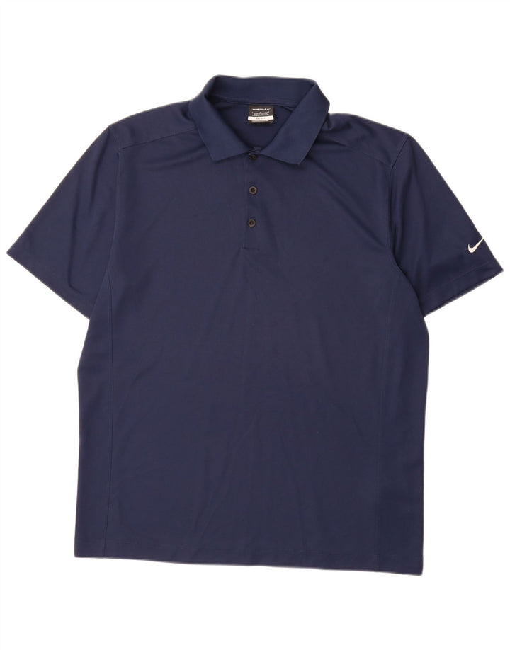 Męska koszulka polo Nike Dri Fit, duża, granatowa, z poliestru