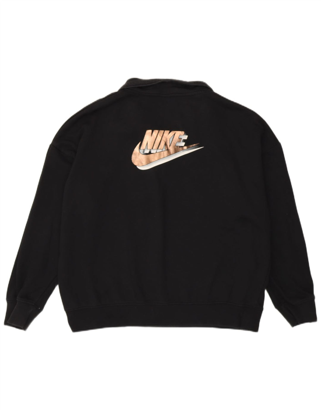 Damski sweter oversize z grafiką NIKE UK 14, średni czarny