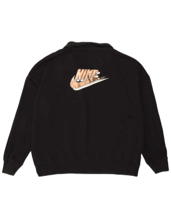 Damski sweter oversize z grafiką NIKE UK 14, średni czarny
