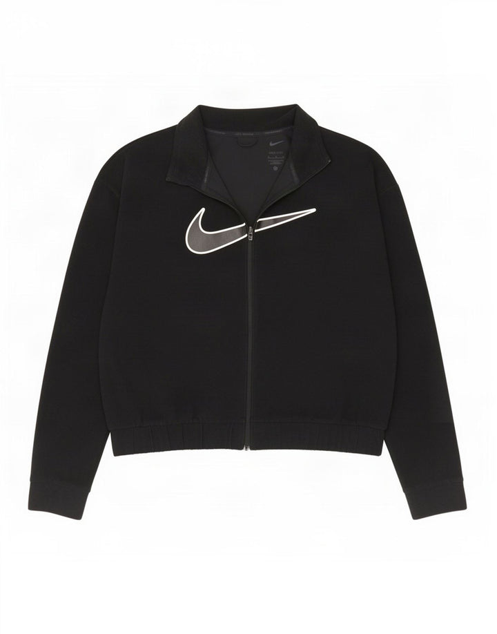 Damska kurtka polarowa Nike Dri Fit Graphic UK 14, średni czarny poliester
