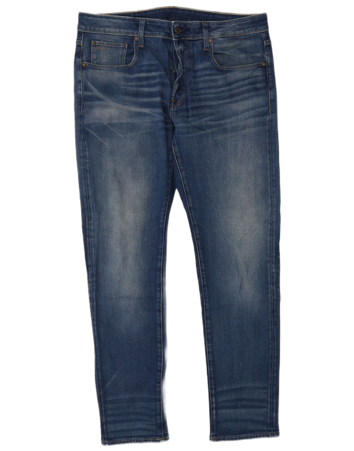 Męskie jeansy slim G-Star W34 L32 Niebieskie bawełniane