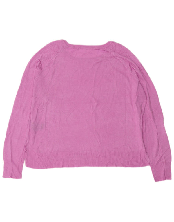 Damski sweter ZARA Crop Boat Neck Sweter UK 14 Średni Liliowy Wiskoza