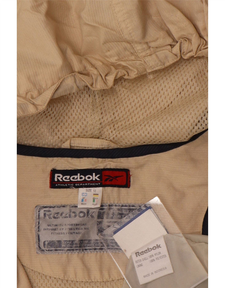 Damska kurtka przeciwdeszczowa Reebok z kapturem i kapturem UK 12 w kolorze średniego beżu