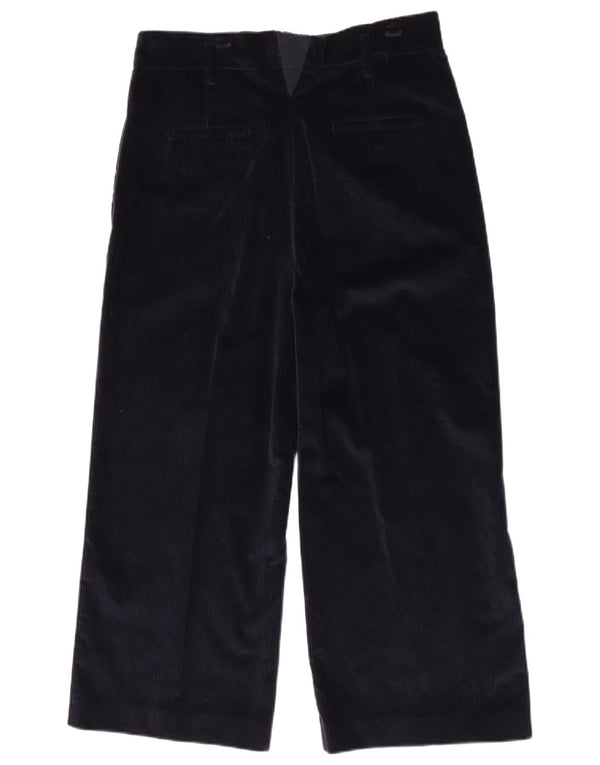 Damskie sztruksowe spodnie Max & Co. Crop z szerokimi nogawkami UK 14 Large W34 L24 Black
