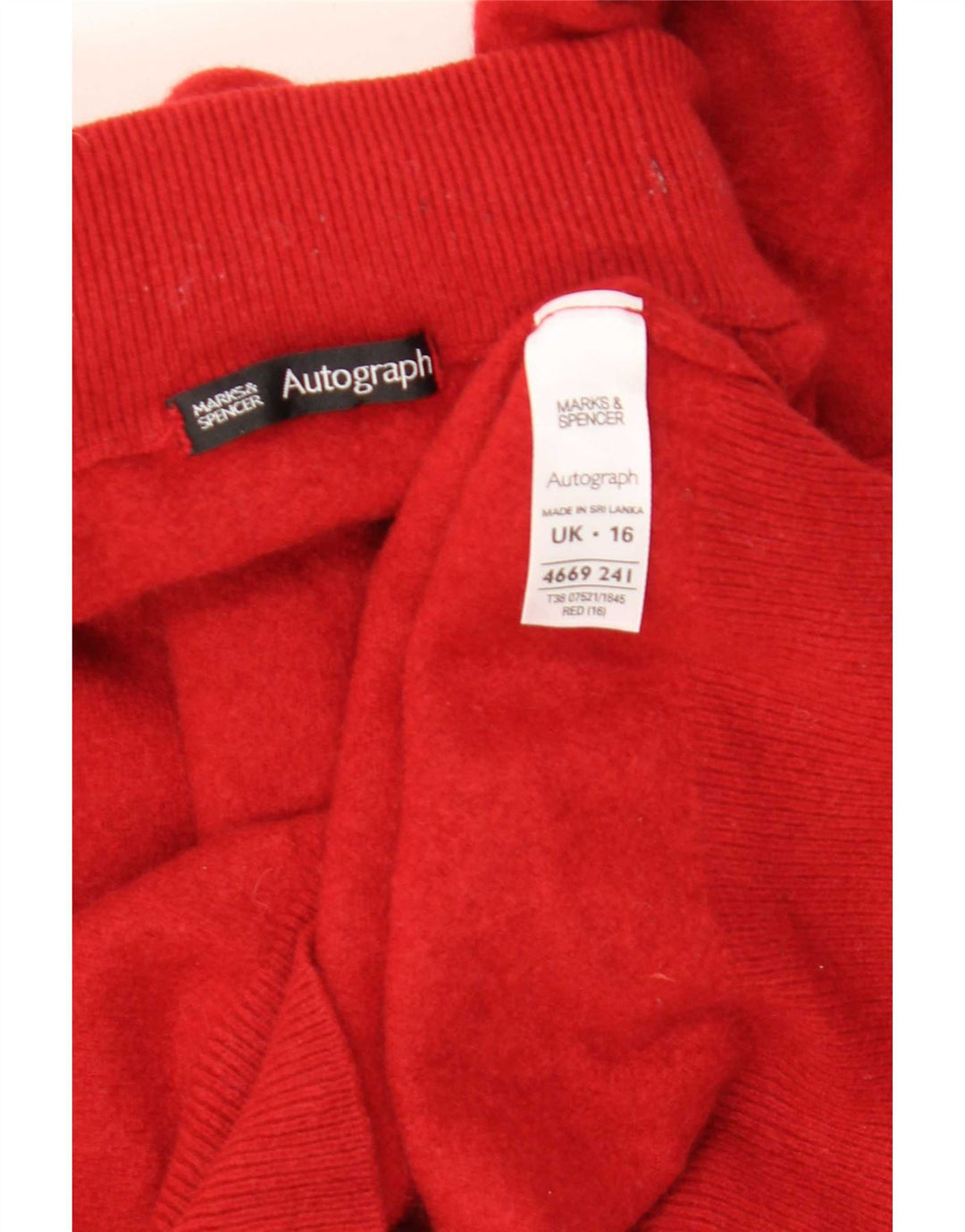Marks & Spencer Damski sweter z golfem, UK 16, duży czerwony