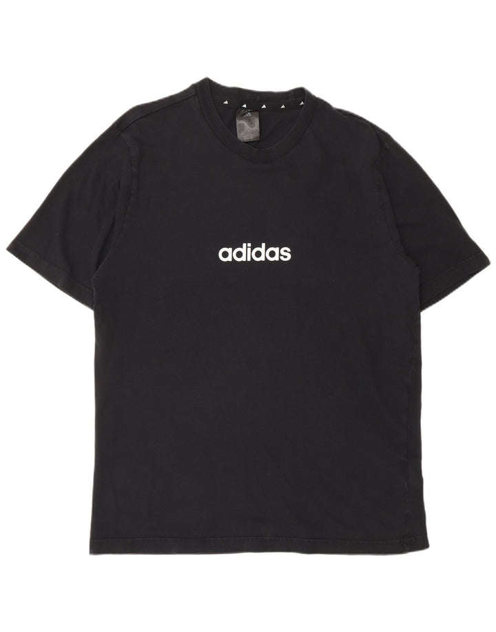 Męska koszulka z grafiką ADIDAS, średnia czarna, bawełniana