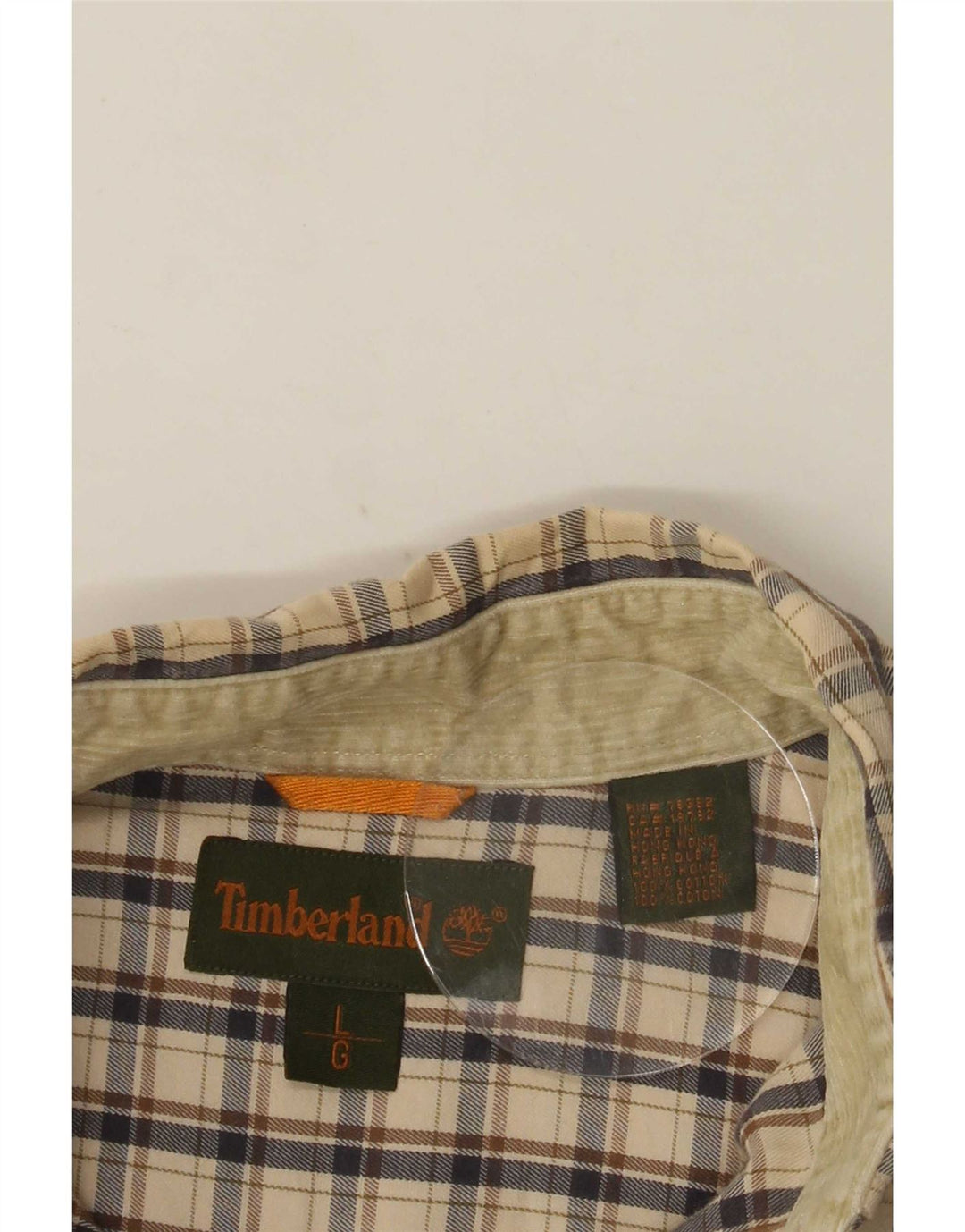 Koszula męska Timberland, duża, beżowa, bawełniana w kratę