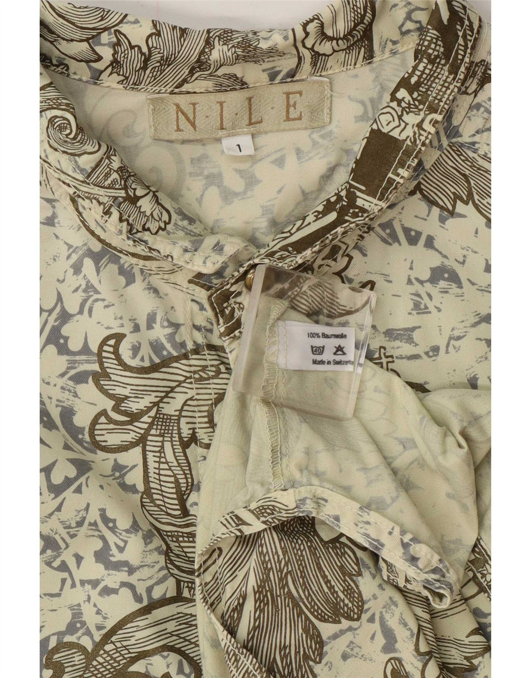 Koszula męska w stylu vintage, duża, zielona bawełna Paisley