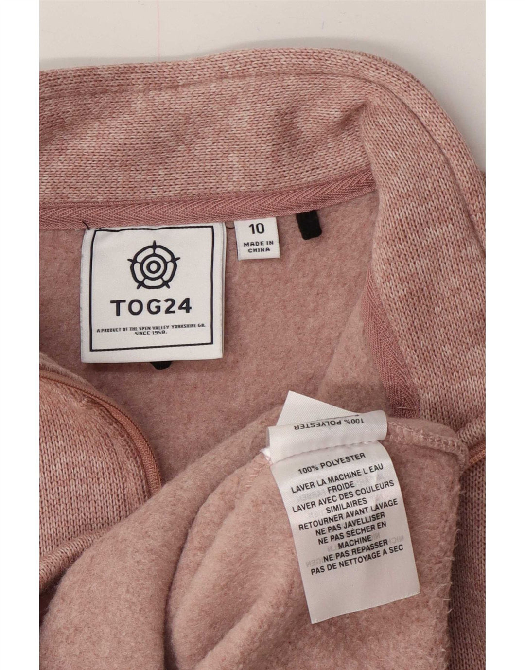 Damski sweter oversize z zamkiem błyskawicznym Tog 24 UK 10, mały, różowy