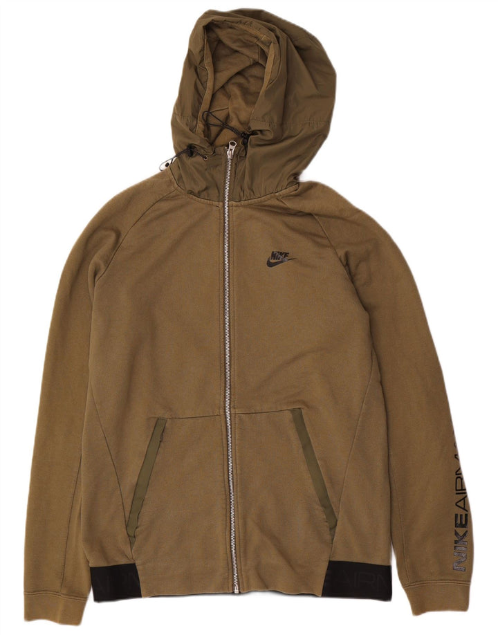 Męski sweter z kapturem i zamkiem błyskawicznym Nike, bawełna w kolorze khaki