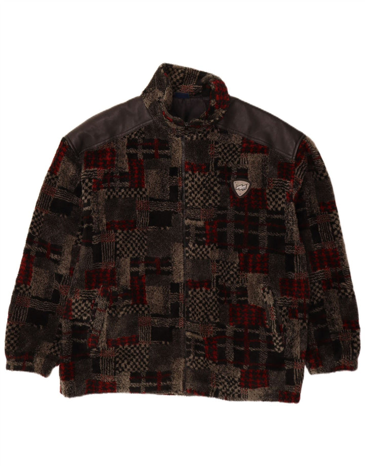 Męska kurtka polarowa VINTAGE UK 44 2XL Szara patchworkowa