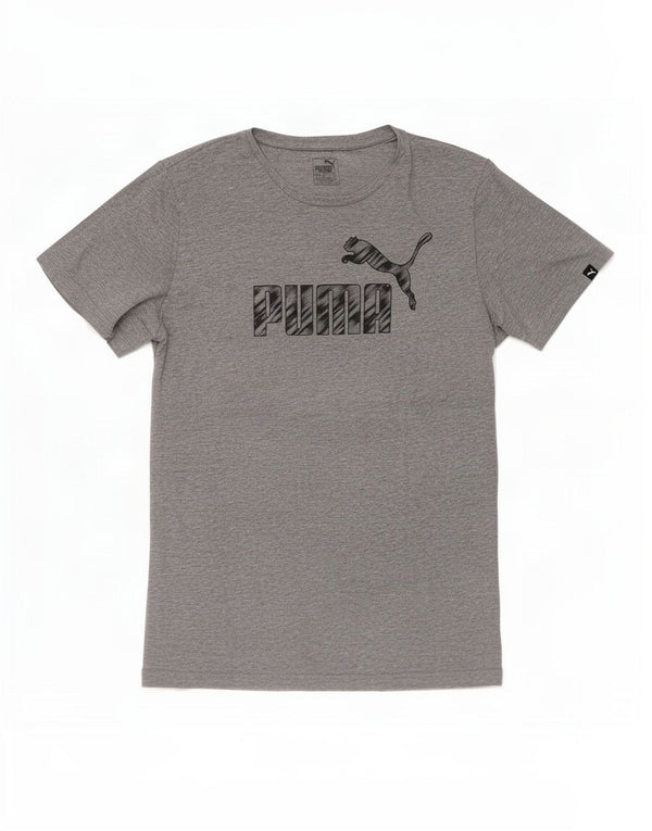Chłopięcy T-shirt z grafiką Puma, 13-14 lat, XL, szary, nakrapiany