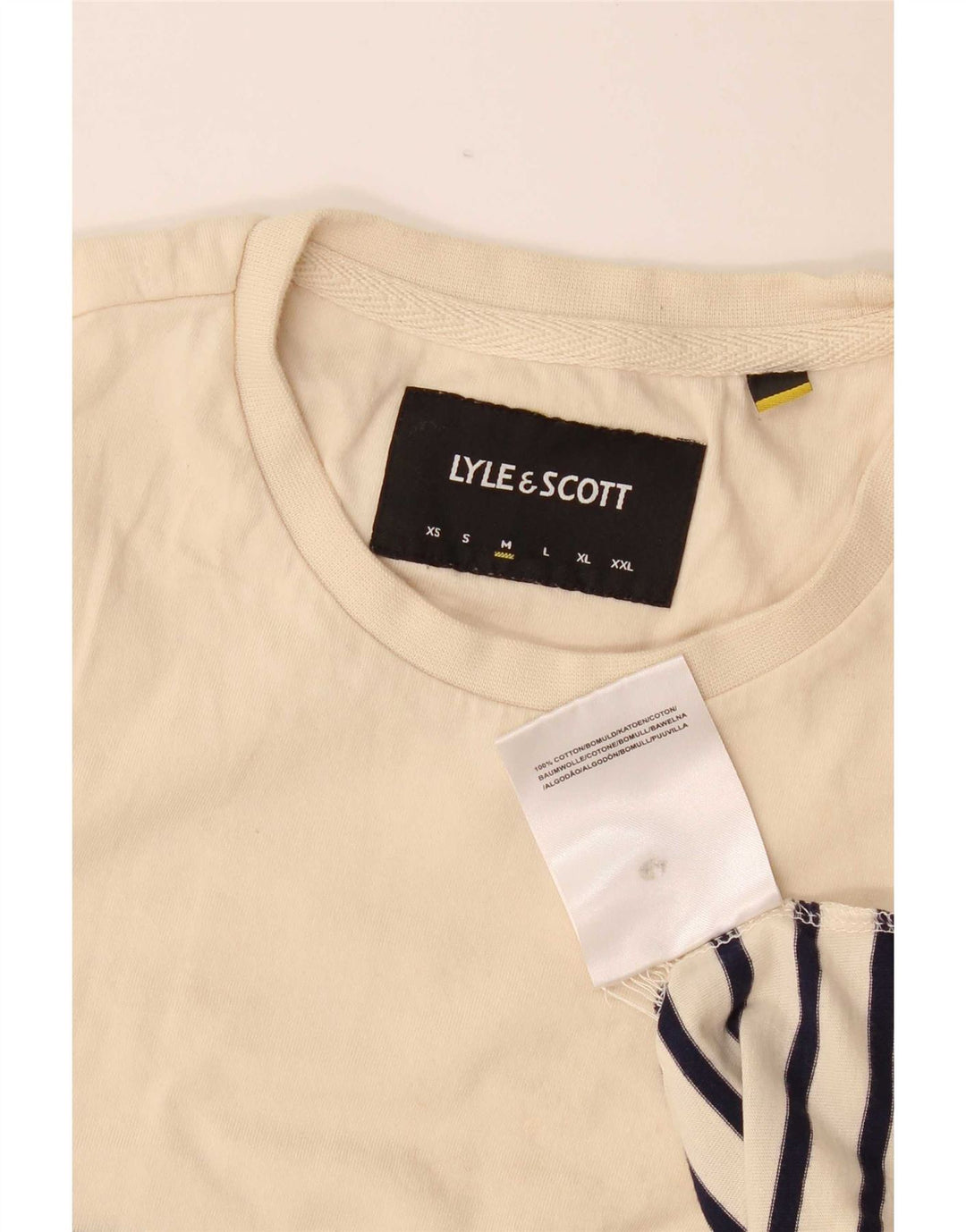 T-shirt męski Lyle & Scott, bawełniany w średnie beżowe paski