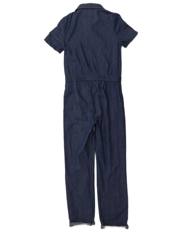 JOULES Girls Denim Jumpsuit 7-8 Years Blue Cotton