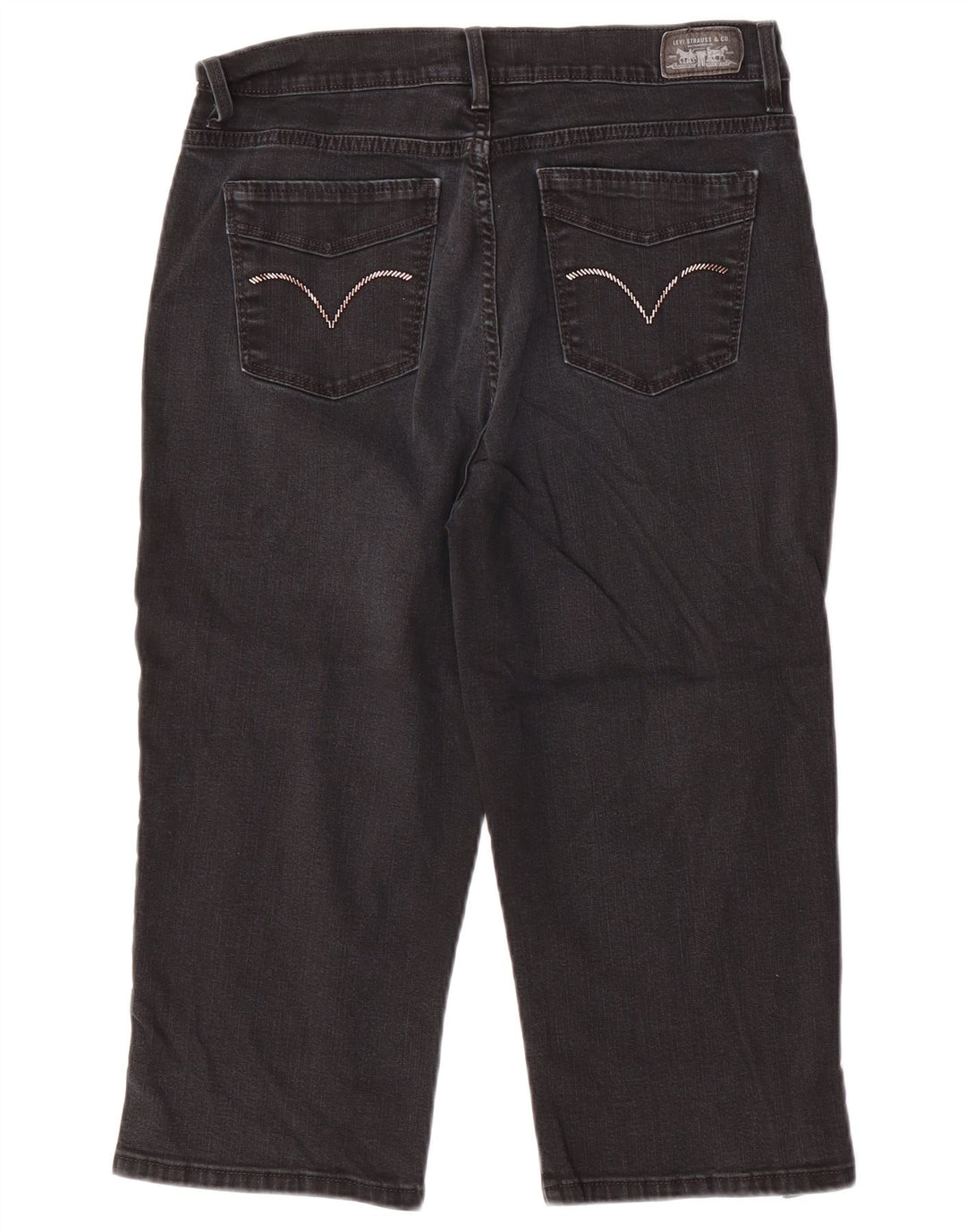 Damskie dżinsy Capri Levi's z wysokim stanem US 12, duże, W30 L19, szara bawełna