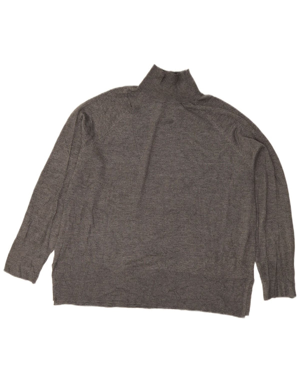 Damski sweter oversize z golfem Zara UK 14, średni szary