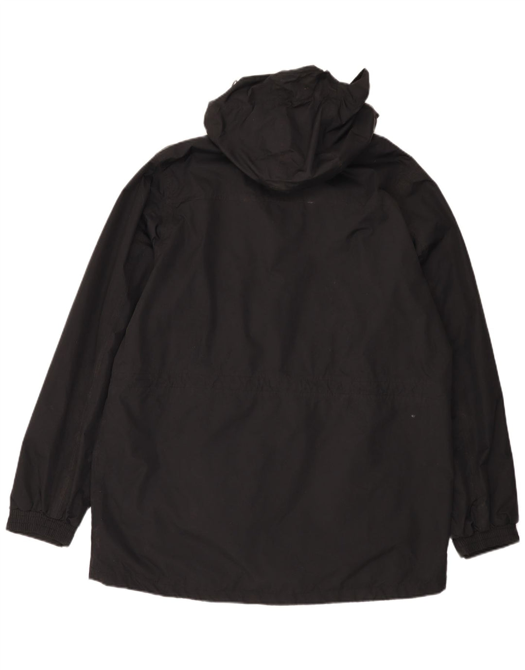 Męski płaszcz przeciwdeszczowy z kapturem Mountain Warehouse UK 40, duży, czarny nylon