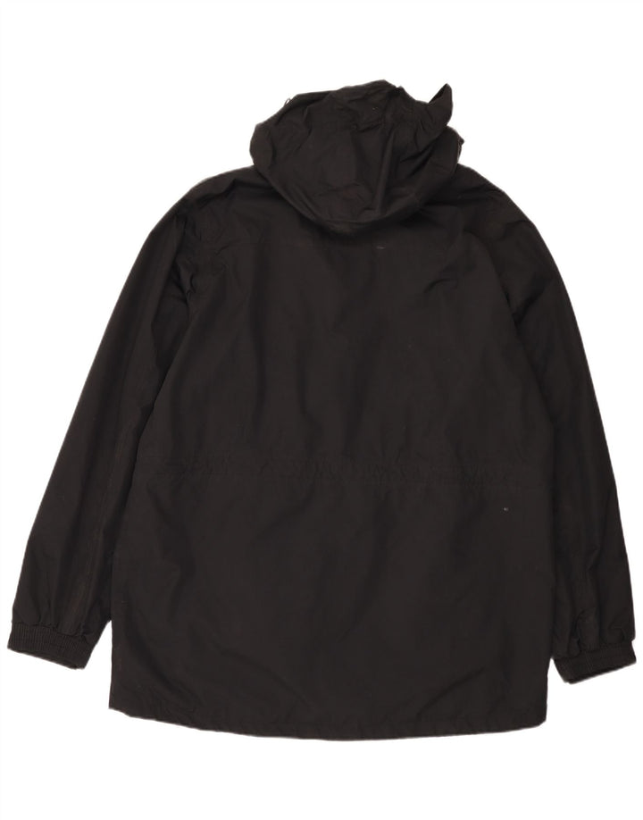 Męski płaszcz przeciwdeszczowy z kapturem Mountain Warehouse UK 40, duży, czarny nylon