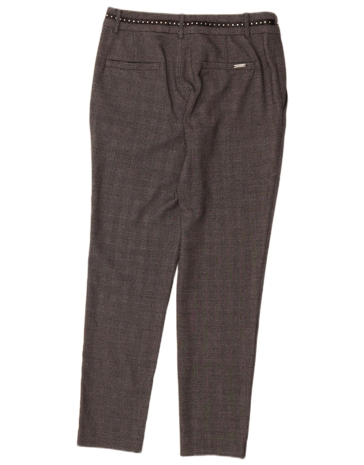 Damskie spodnie Chino Guess W27 L28 Szara krata, poliester
