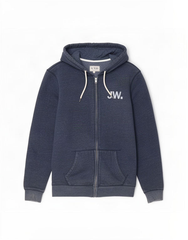 Męski sweter z kapturem i zamkiem błyskawicznym Jack Wills, średni granatowy, bawełniany