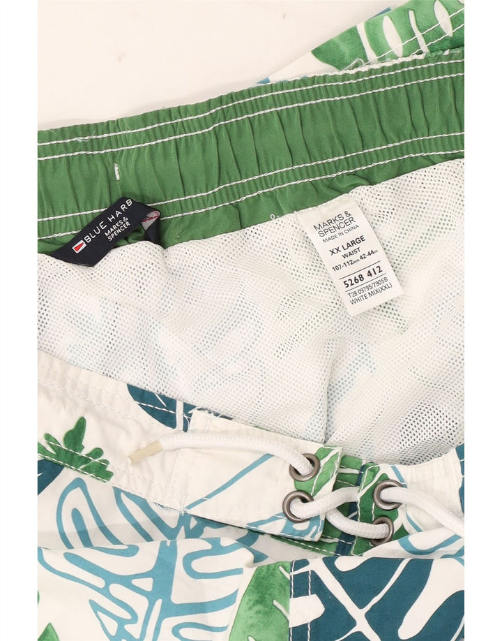 Męskie spodenki kąpielowe Marks & Spencer Blue Harbor 2XL w białe kwiaty