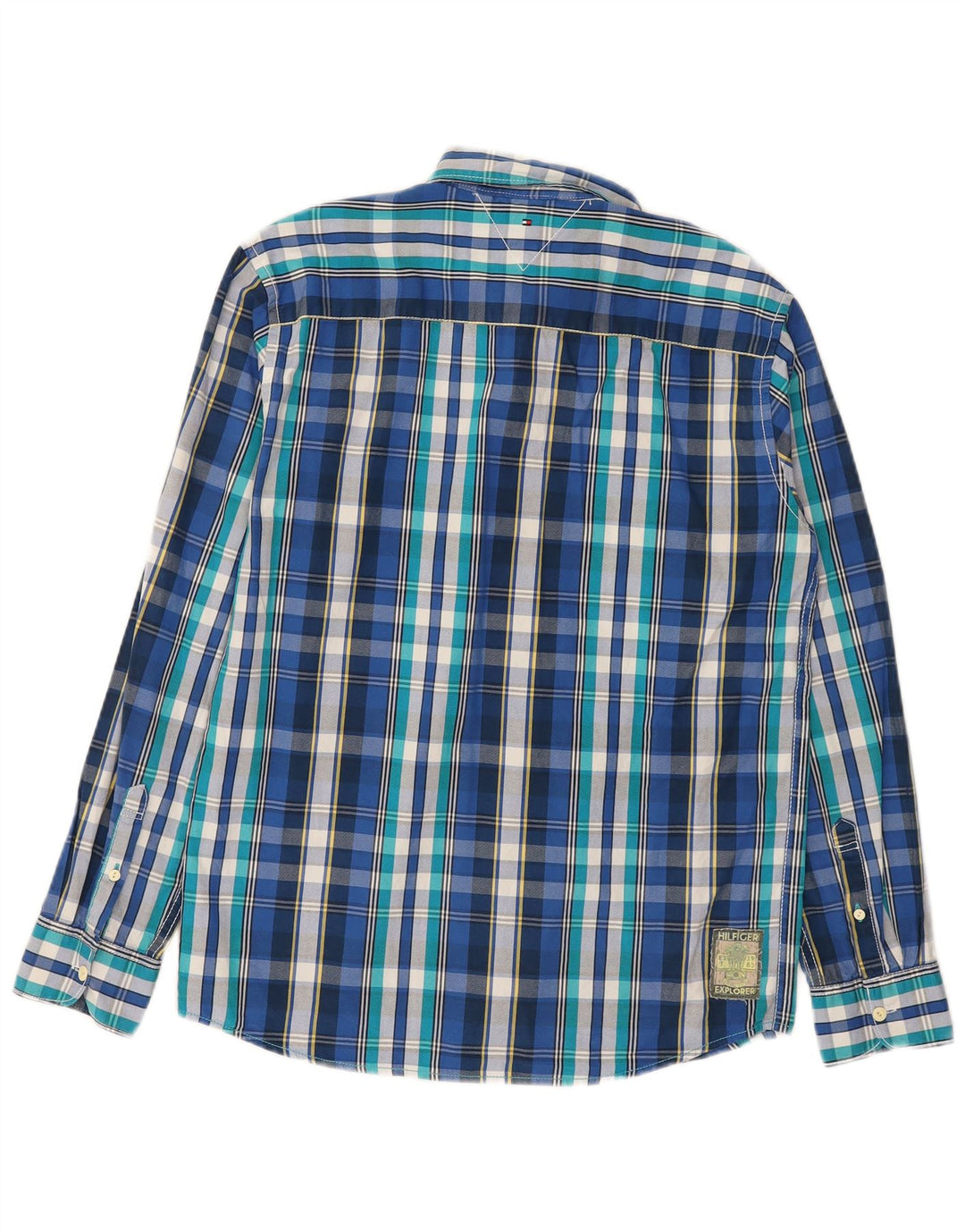 TOMMY HILFIGER Boys Shirt 15-16 Years Blue Check Cotton
