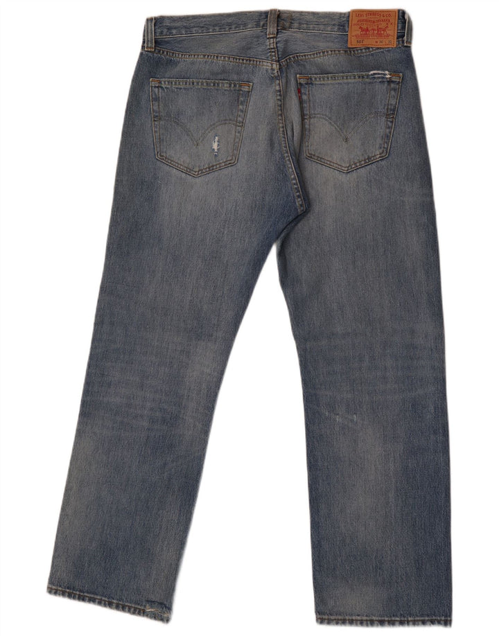 Męskie jeansy Levi's 501 w trudnej sytuacji W36 L30 Niebieskie