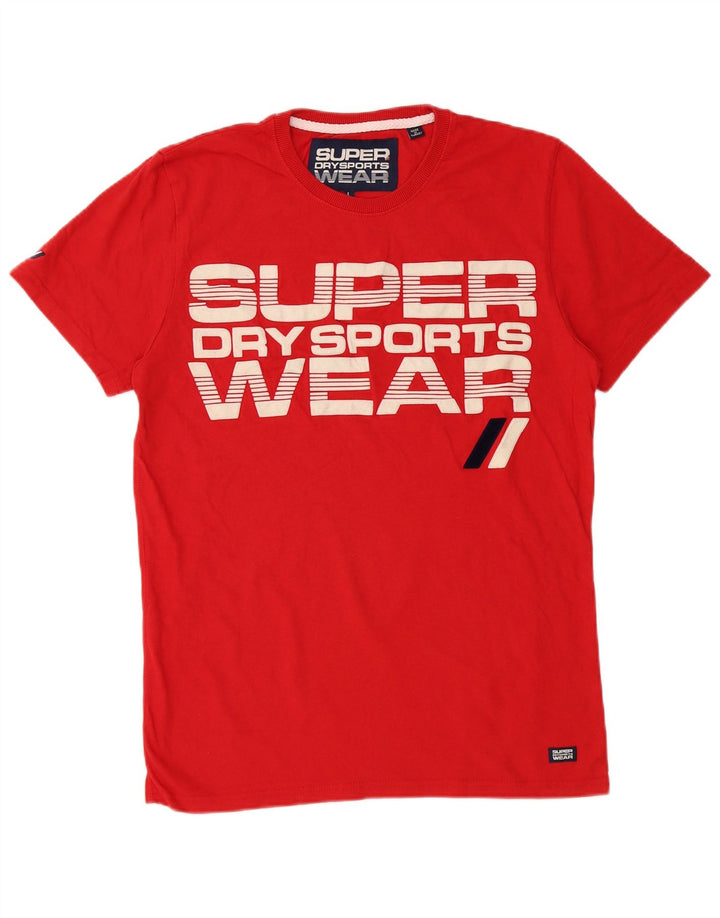 Męski T-shirt z grafiką Superdry, duży, czerwony, bawełniany