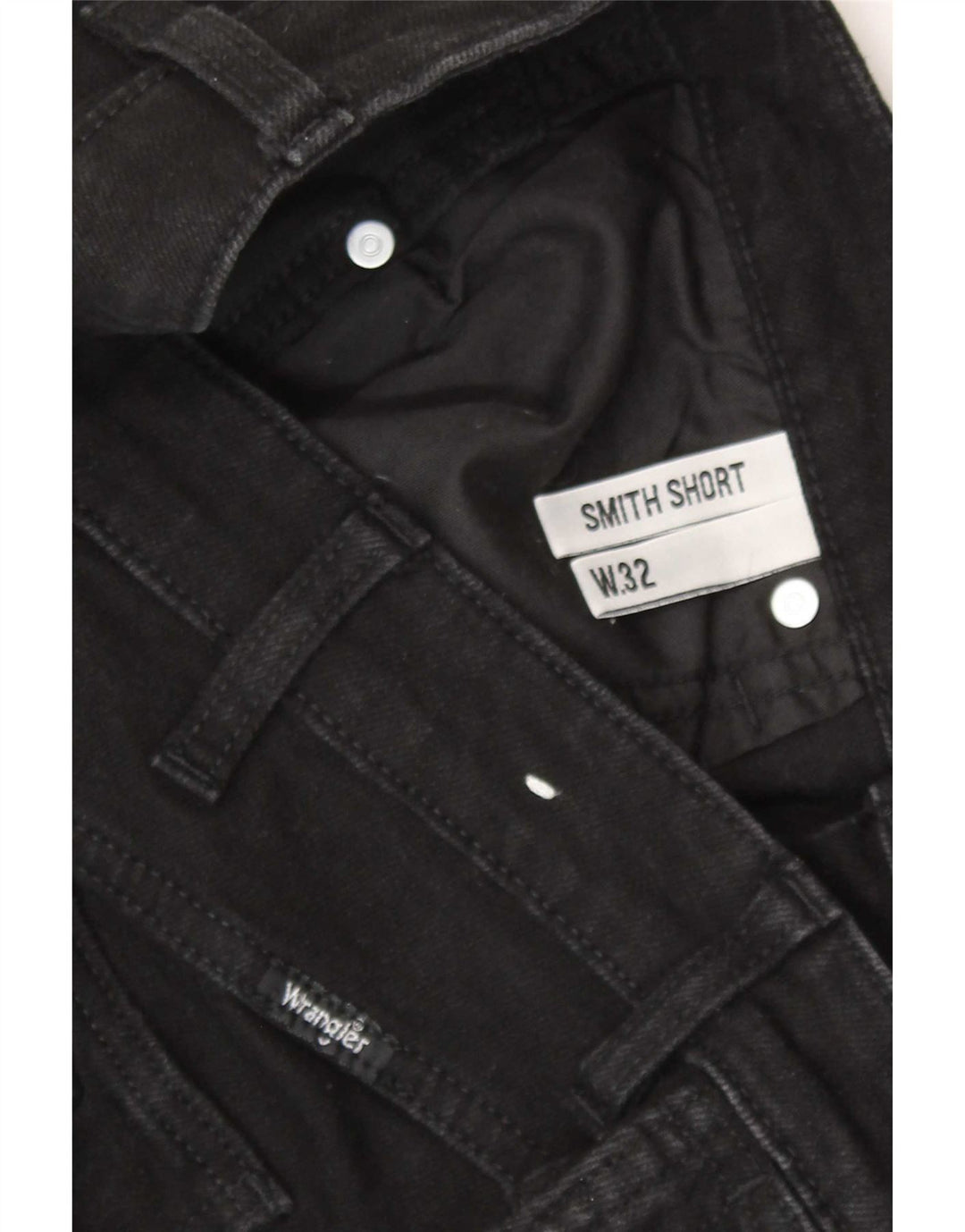 Męskie spodenki jeansowe Wrangler W32 w średnim kolorze, czarne, bawełniane