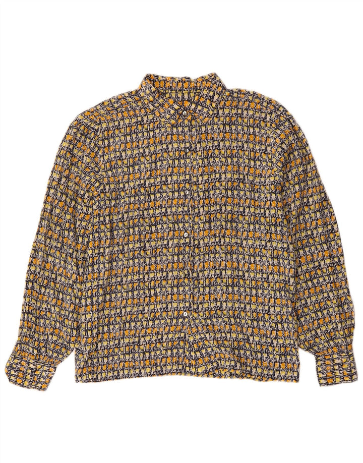 Koszula damska w stylu vintage w abstrakcyjny wzór UK 14, duża, wielobarwna