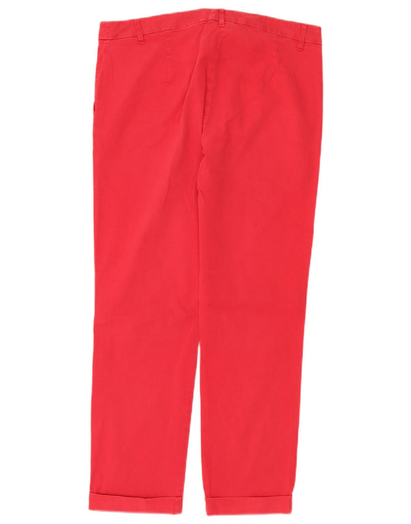 Marella Damskie proste, przycięte spodnie EMME UK 12 Medium W32 L26 Czerwone
