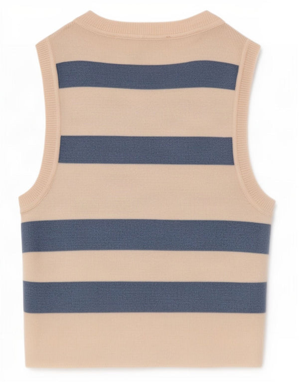 Damska kamizelka Zara Crop Top UK 8 w małe, złamane białe paski, wiskoza