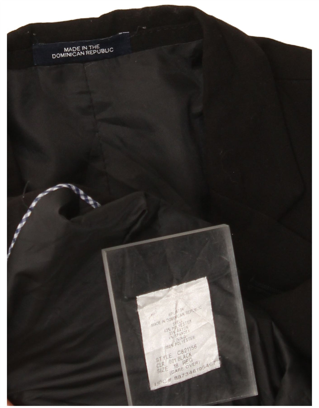 VINTAGE Chłopięca marynarka zapinana na 2 guziki 15-16 lat Czarny poliester