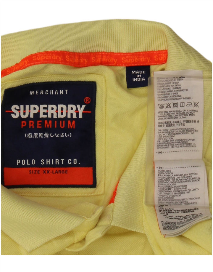 Męska koszulka polo Superdry 2XL, żółta, bawełniana