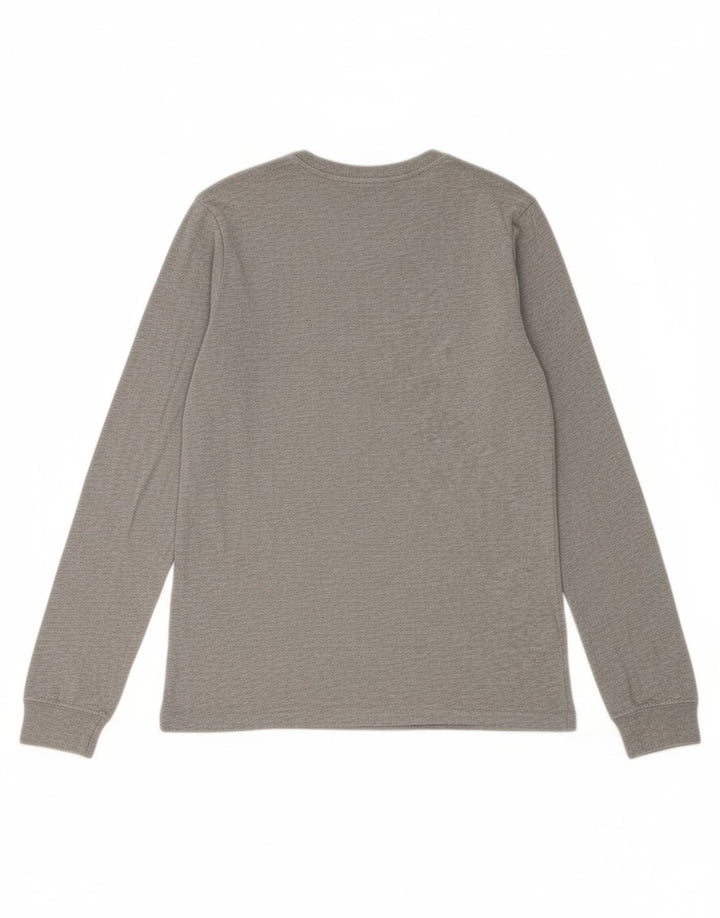 CHAMPION Boys Graphic Top Long Sleeve 13-14 Years XL Grey