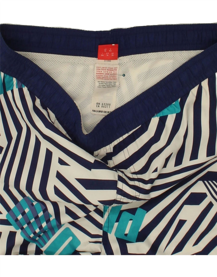PUMA Boys Swimming Shorts 13-14 Years  Navy Blue Geometric Polyester Vintage Puma and Second-Hand Puma from Messina Hembry 