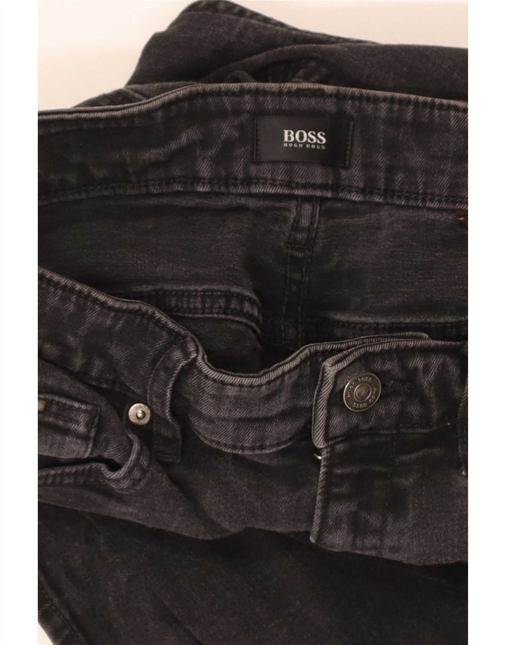 Męskie dżinsy Hugo Boss W30 L31 Czarne bawełniane
