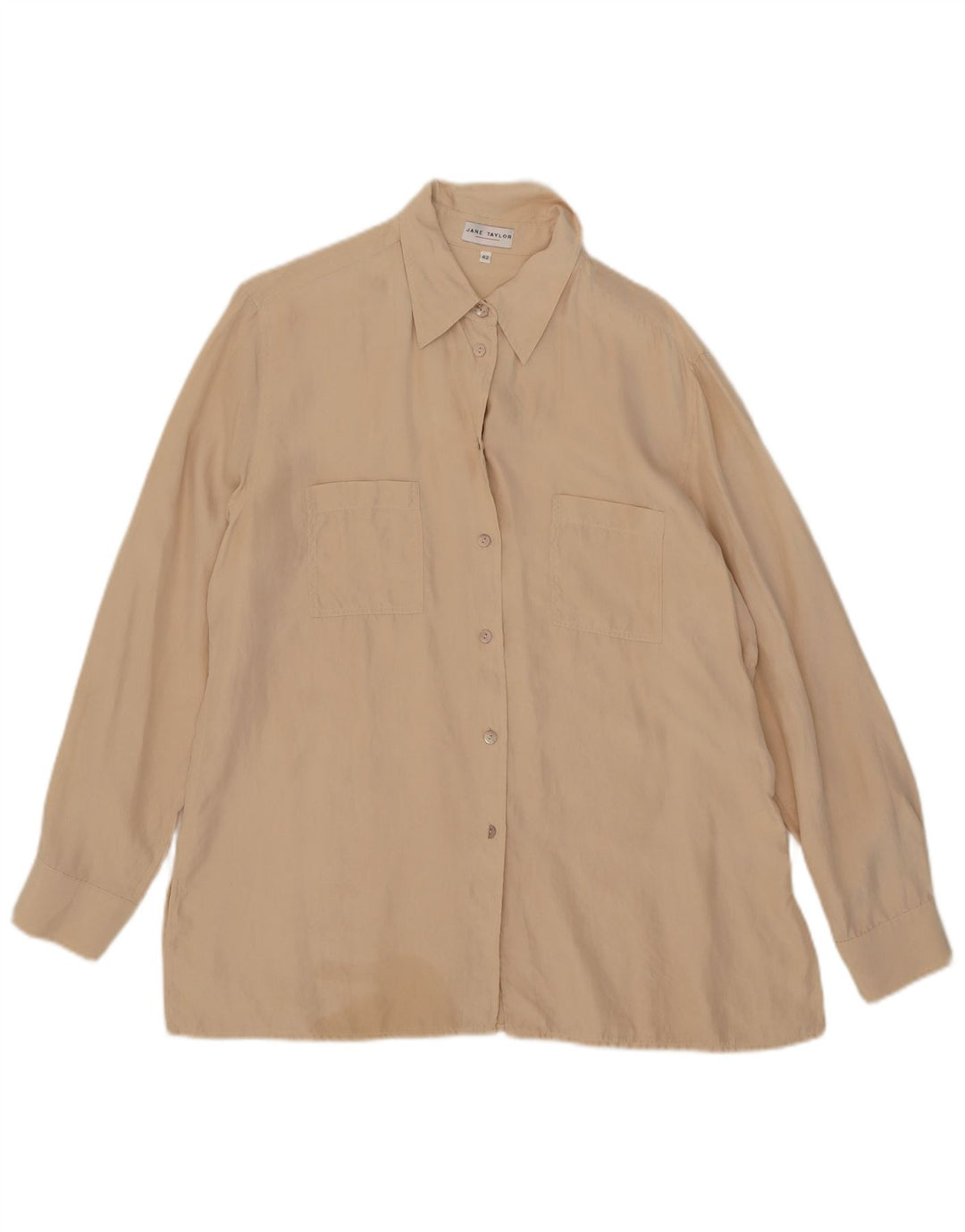 Damska bluzka koszulowa w stylu vintage IT 48 XL Beżowy jedwab