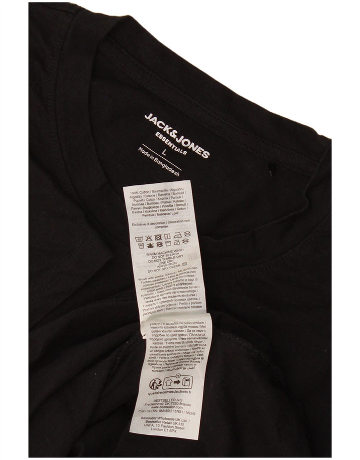 T-shirt męski Jack & Jones, duży, czarny, bawełniany