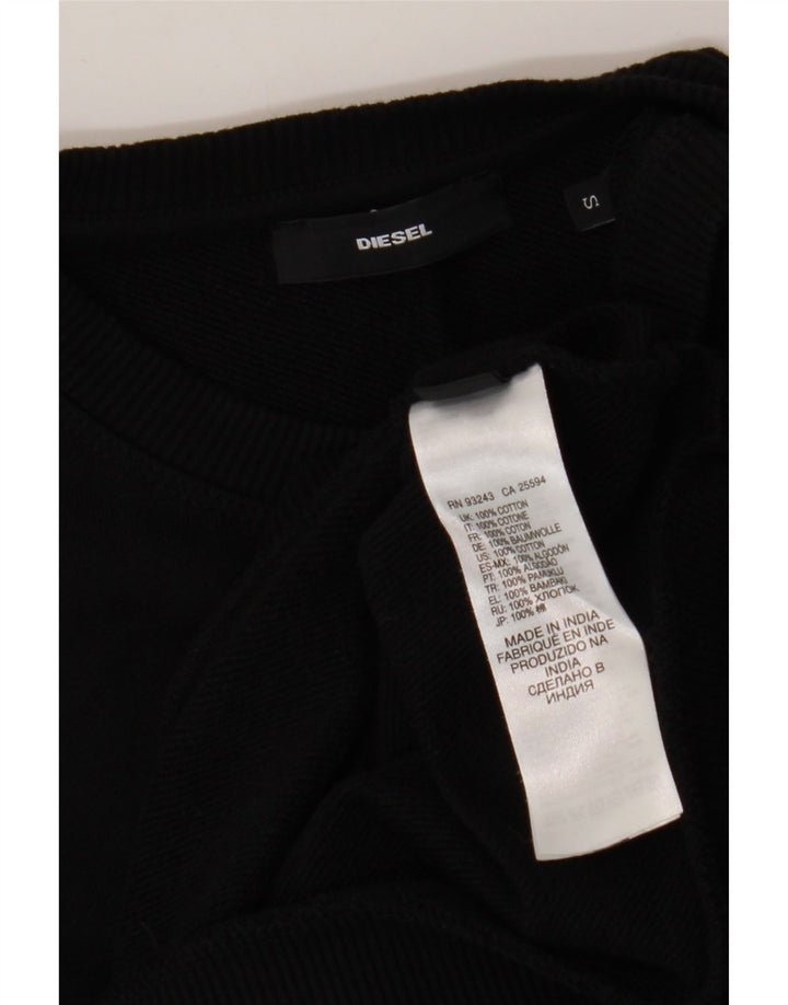 Damska bluza z grafiką DIESEL UK 10, mała, czarna, bawełniana