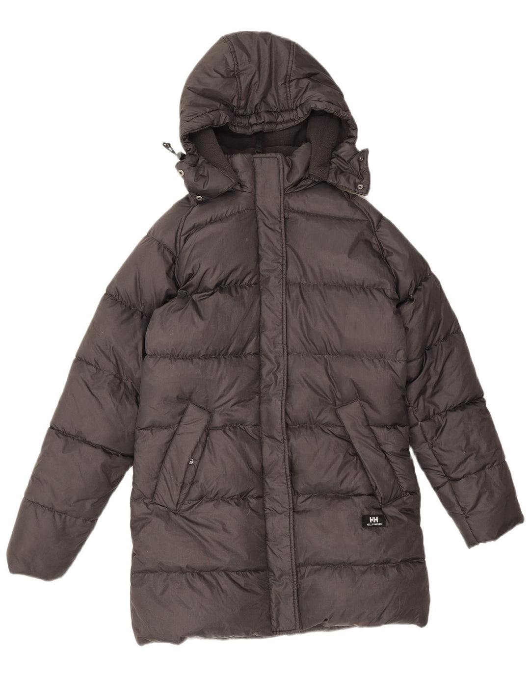 Damski płaszcz z kapturem, oversize, wyściełany Helly Hansen UK 10, mały, czarny nylon