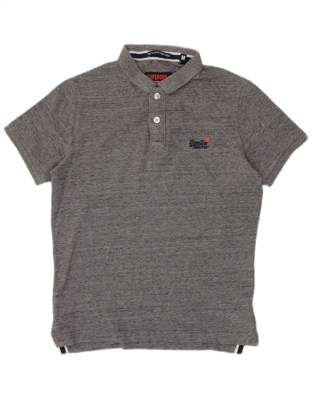 Męska koszulka polo Superdry Średnioszara bawełniana w cętki