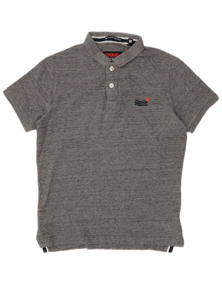 Męska koszulka polo Superdry Średnioszara bawełniana w cętki