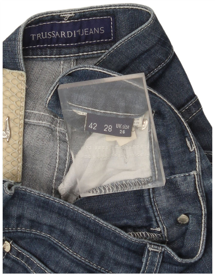 Damskie proste dżinsy TRUSSARDI W26 L30 Niebieskie bawełniane