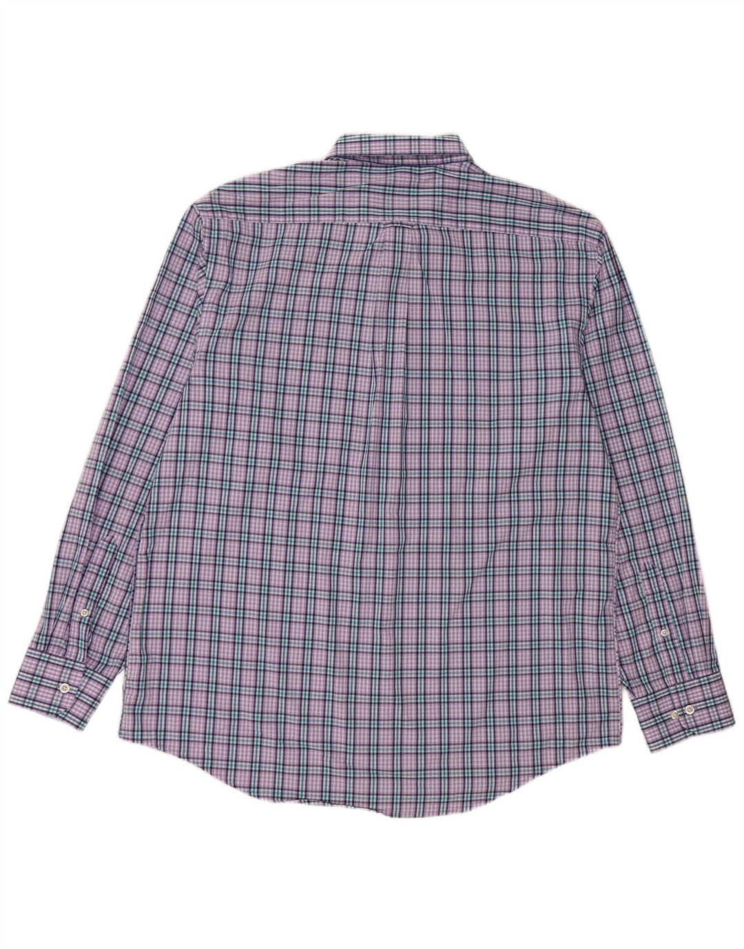 IZOD Męska koszula flanelowa, bawełniana, w dużą fioletową kratkę